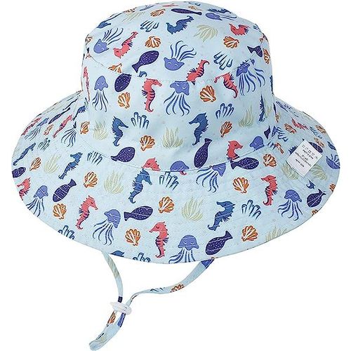Chapeau Seau Unisexe Bébé Enfant Chapeau De Soleil Chapeau De Pêcheur Bébé Seau Chapeaux Large Bord Chapeau De Plage Visière Pour Fille Garçon, Hippocampe