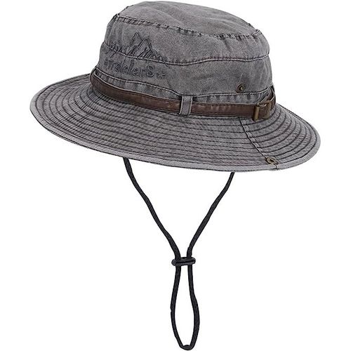 Hommes Pliable Soleil Chapeau Safari Chapeau Anti Uv Extérieur Alpinisme Voyage Chapeau Pêcheur Cap Seau Chapeau?Gris