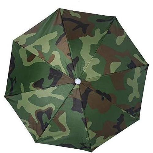 Parapluie Anti-Uv Monté Sur La Tête, Parapluie De Pêche Solaire, Chapeau De Pluie, 65 Cm (Camouflage)