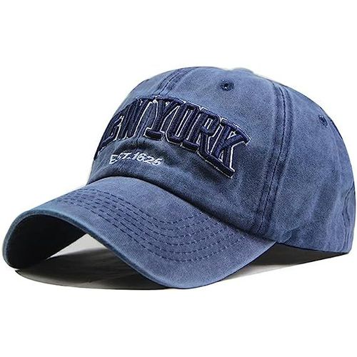 Casquette De Baseball Unisexe Vintage Jeans Chapeau Casquette Réglable Hip-Hop Mode Snapback Sport Casquette Broderie Lettres Camionneur Casquette De Moto Bleu