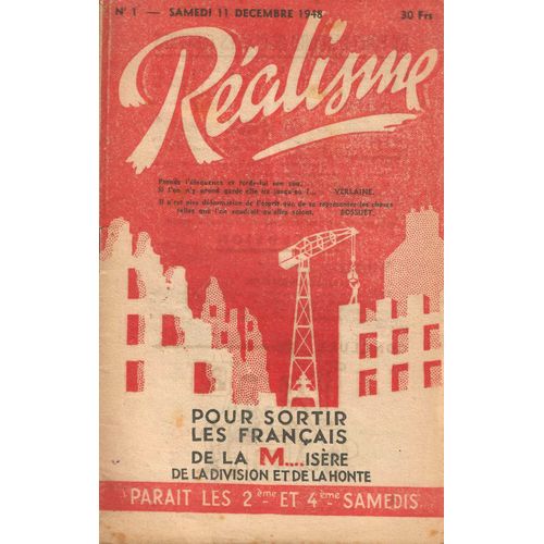 Réalisme Numéro 1 Du 11/12/1948