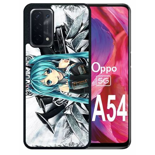Coque Pour Oppo A54 5g - Manga Fille - Silicone - Noir