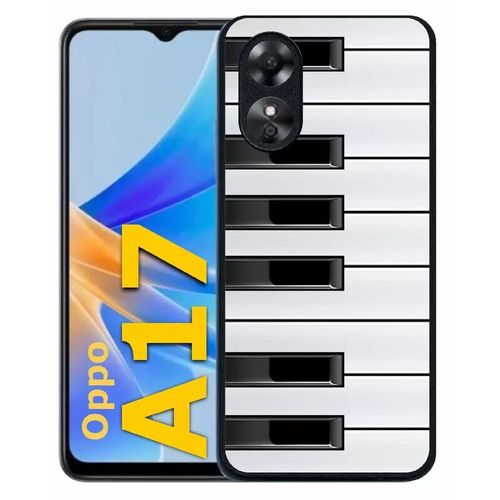 Coque Pour Oppo A17 - Touche De Piano Noir Et Blanc - Silicone - Noir