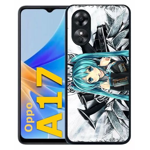 Coque Pour Oppo A17 - Manga Fille - Silicone - Noir