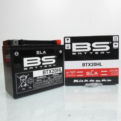 Batterie Sla Bs Battery Pour Moto Harley Davidson 1584 Flstsb Softail Cross Bones 2008 À 2011 Ytx20hl-Bs / 12v 18ah Neuf