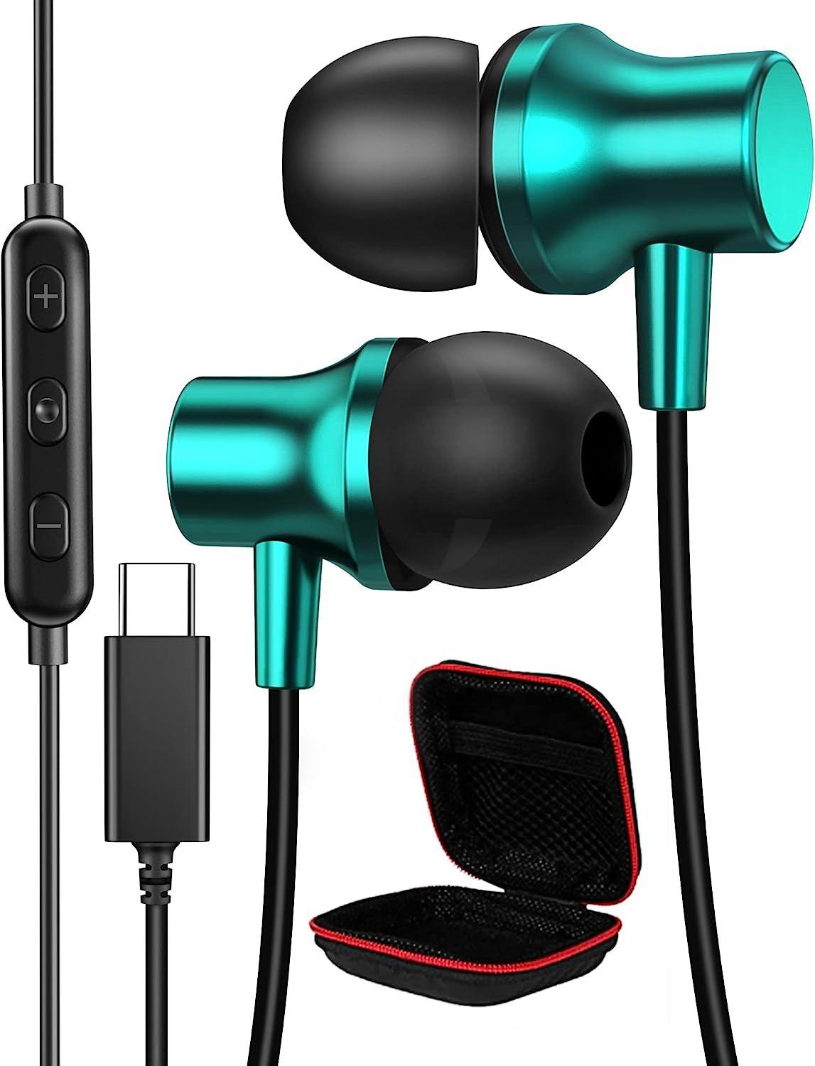 Casque USB C in-Ear avec microphone écouteurs USB C pour Samsung Galaxy S22  Ultra S21 S20 FE A53, casque avec fil contrôle du volume HiFi stéréo pour