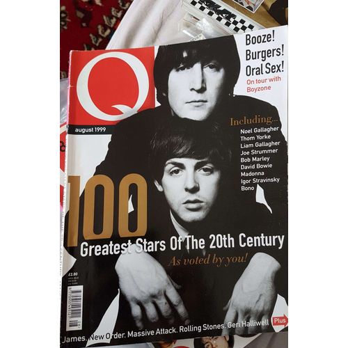 Q Magazine Aout 1999: 100 Greatest Stars Of The 20th Century