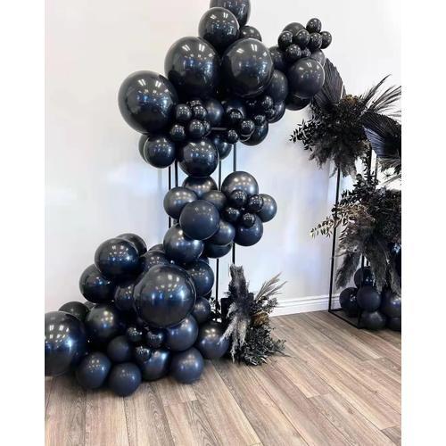 100 Pièces Ballon Noir, Ballon De Baudruche Noir 12 Pouces, Ballon Anniversaire Noir, Kit Ballon Noir Pour Mariage Fête Décoration