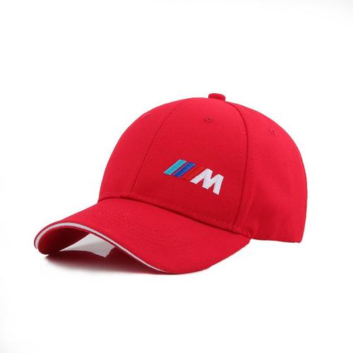 Casquette De Baseball Hommes Mode Coton Voiture Logo M Performance Casquette De Baseball Chapeau Pour Coton Mode Hip Hop Chapeaux, Rouge