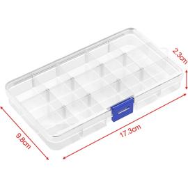 2 Pcs Boîte de Rangement Plastique, Boite Rangement Compartiment