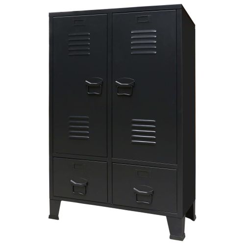 Vidaxl Garde-Robe Métal De Style Industriel 67x35x107 Cm Noir