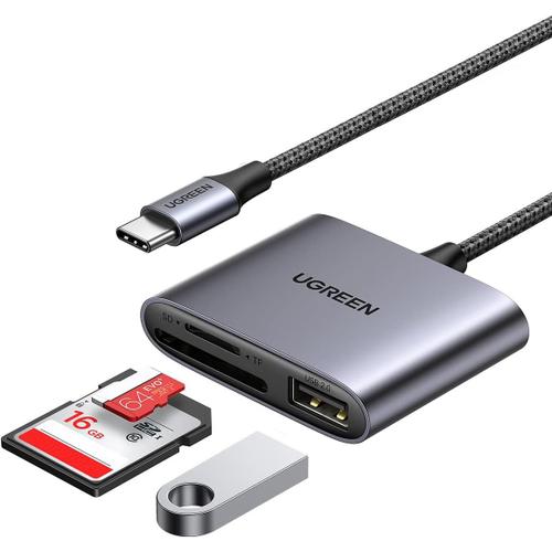 USB C Lecteur de Carte SD avec Port USB Adaptateur Carte Micro SD en  Aluminium 5Gbps Supporter 2 Cartes Max 2To Compatible avec MacBook Pro Air  2023 M2 M1 iPad Pro Air