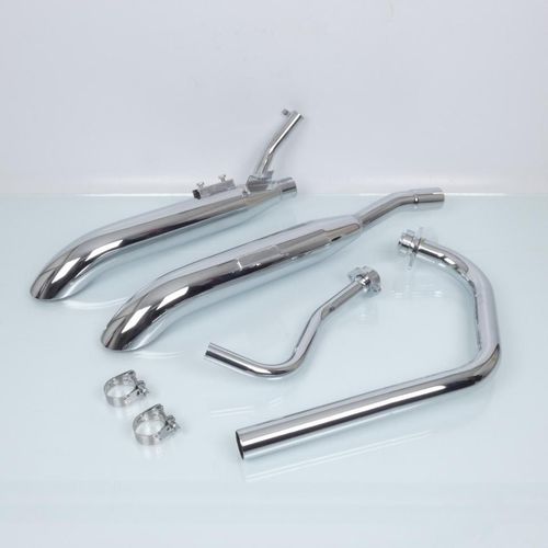 Echap. Legend Xv125/250 Virago Ligne Complete Non Homologuee Silencieux Turn Out Chromes