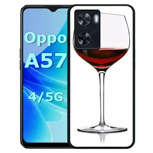 Coque Pour Oppo A57 - Verre De Vin - Silicone - Noir