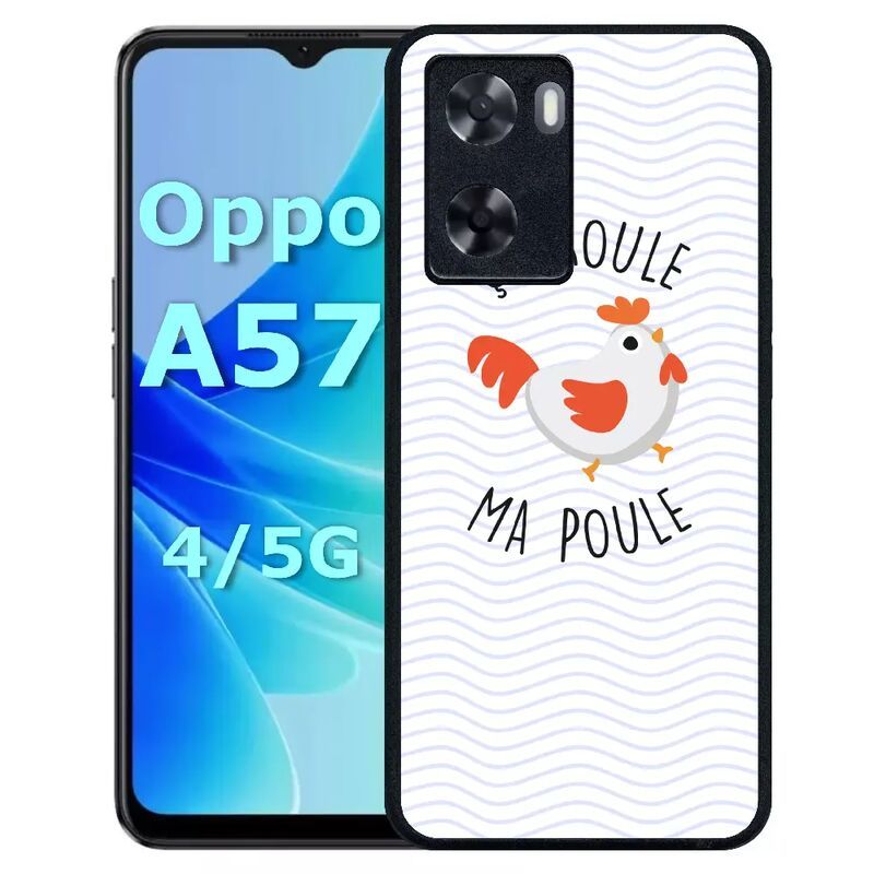 Coque Pour Oppo A57 - A Roule Ma Poule - Silicone - Noir