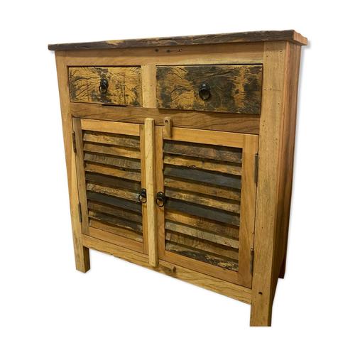 Buffet Persiennes Bois Exotique Recycl Marron