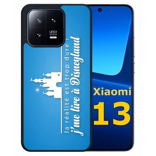 Coque Pour Xiaomi 13 - La Realite Est Tropdure Jme Tire A Disney Fond Turquoise - Silicone - Noir