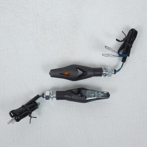 Paire De Clignotant Led Hecker Carbone Noir Fumé Chaft Pour Moto Honda In222