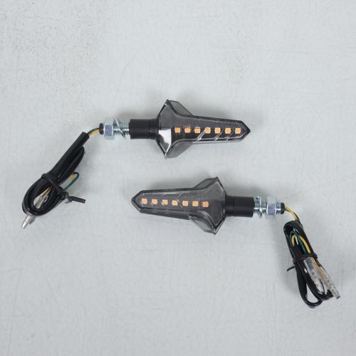 Paire De Clignotant Séquentiel Led Wapon Noir Chaft Pour Moto Kawasaki In1104