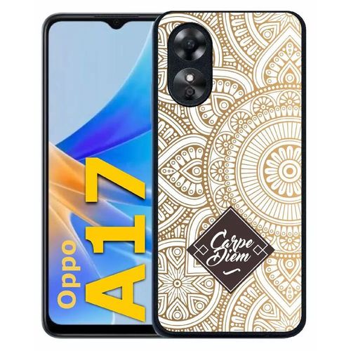 Coque Pour Oppo A17 - Carpe Diem Modif Orient Fond Blanc - Silicone - Noir