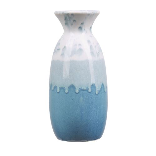 Grès Vase à fleurs 25 cm Blanc Blanc CHALCIS