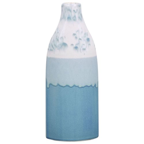 Grès Vase à fleurs 35 cm Bleu Blanc CALLIPOLIS