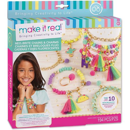 Make It Real Kit De Fabrication De Bracelets Avec Perles Fluo - Bijoux De L Amitié Pour Filles - Loisirs Créatifs Pour Enfants