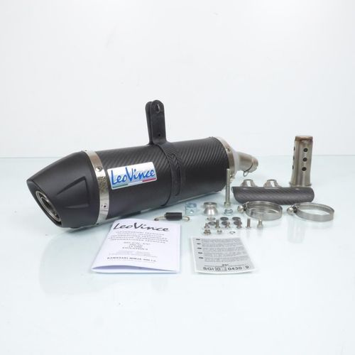 Silencieux Pot Échappement Carbone Leovince Pour Moto Kawasaki Ninja 300 Ie 2013-2016