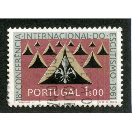 Timbre Oblitéré Portugal, 18a Conferencia Internacional Do Escutismo 1961, 1s00