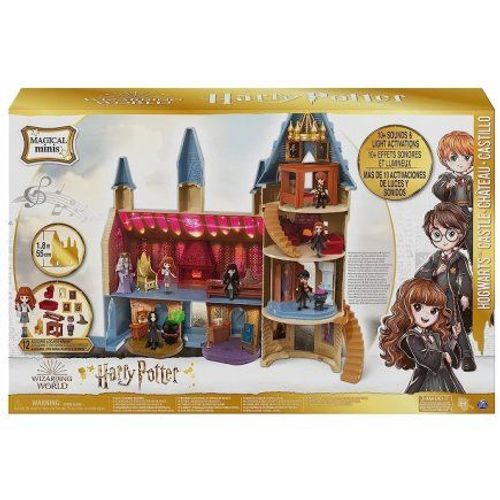 Harry Potter - Chateau De Poudlard 55 Cm Sons Et Lumieres Avec Figurine Hermione Et Accessoires - Set Magical Minis Et Carte