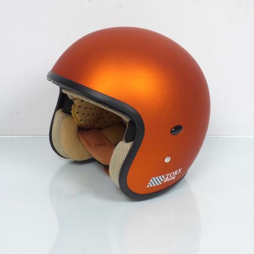 Casque Jet Pour Homme / Femme Torx Taille S Harry Glitter Matt Orange Neuf