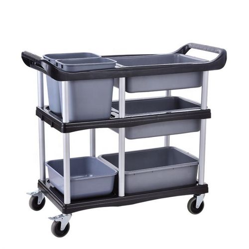 Bc-Elec - Gx-032e Chariot De Débarrassage Et Dressage, Desserte De Cuisine, Servante 3 Étages Avec Freins, 104x46x91cm