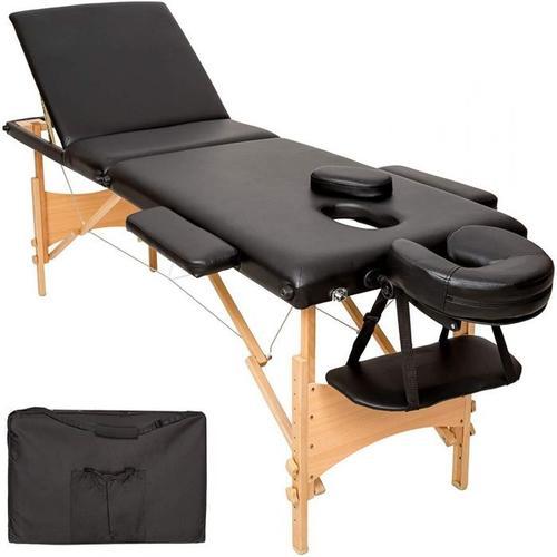 Bc-Elec - Bm3523-1b Table De Massage Pliante En Bois 210x80x93cm, Noir, 120kg Max, Mousse 9cm