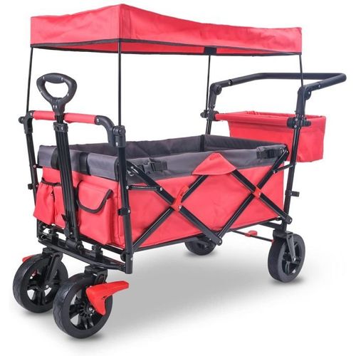 Varan Motors - FW005 Chariot à main avec toit, freiné et pliable, 122x55x109cm, max. 90kg chariot de transport