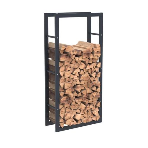 Bc-Elec - Hhwpf0019 Rangement À Bois En Acier Noir 125*60*25cm, Rack Pour Bois De Chauffage, Range-Bûches