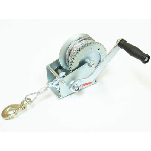 Varan Motors - H1200 Treuil manuel à manivelle 544/1088kg pour remorque, quad, bateau avec cable de Ø4.8mm x 10m