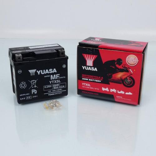 Batterie Sla Yuasa Pour Moto Ktm 125 Exe 2000 À 2001 Ytx5l-Bs / Ytx5l / 12v 4.2ah Neuf