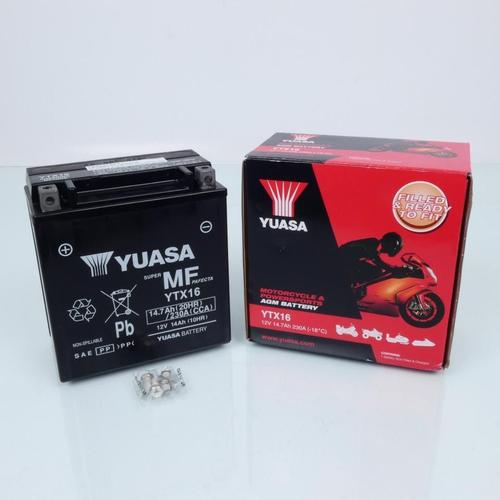 Batterie Sla Yuasa Pour Moto Triumph 800 Tiger Xr 2011 À 2018 Ytx16-Bs / Ytx16 / 12v 14.7ah Neuf