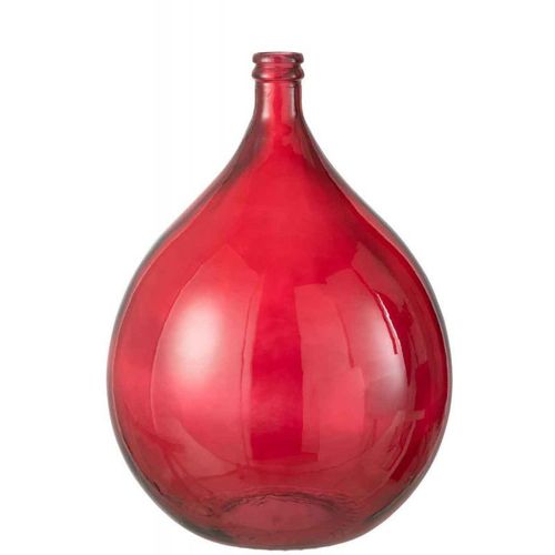 Paris Prix - Vase Design En Verre "penisola" 56cm Rouge