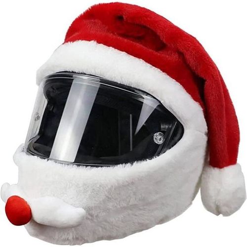 Housse De Casque De Noël Housse De Casque De Moto, Full Face Casque Couvre-Casque Peluche De Dessin