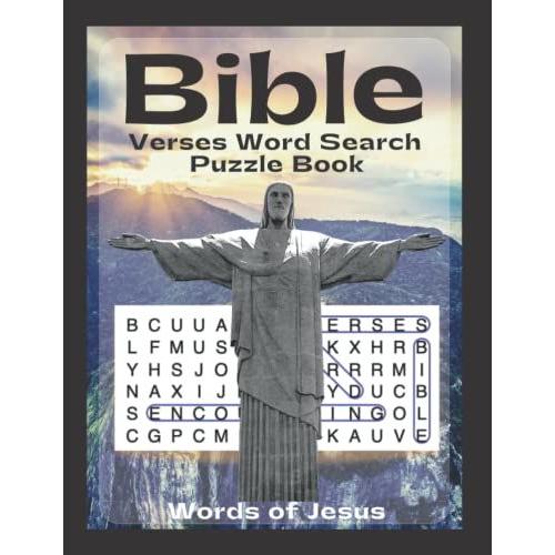 Bible Versus Word Search Puzzle Book - Words Of Jesus: Christ The Redeemer Cover Design, Large Print