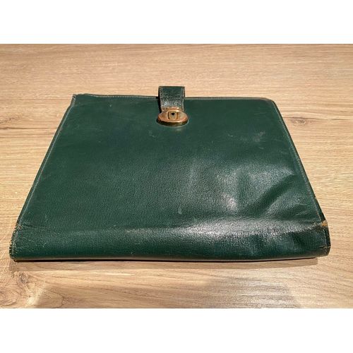 Buvard de voyage rétro vintage cuir vert 