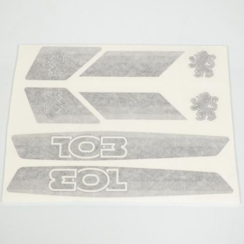 Planche 8 Autocollant Sticker Pour Mobylette Peugeot 103 Sp Gris / Noir Neuf