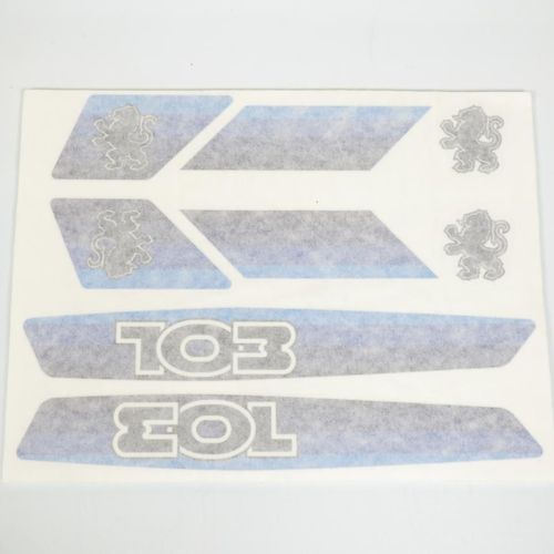 Planche 8 Autocollant Sticker Pour Mobylette Peugeot 103 Bleu / Noir Neuf