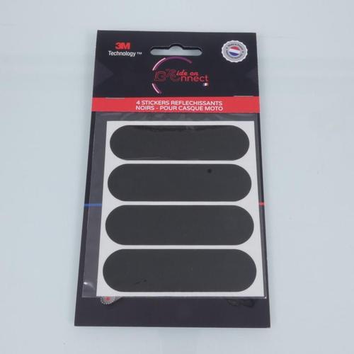 Autocollant Sticker Réfléchissant Oblong Noir Pour Casque Moto Scooter Vélo Neuf