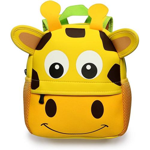 Little Kid Toddler Backpack Baby Boys Girls Kindergarten Pre School Bags Cute Neoprene Cartoon Backpacks for Children 1-5 Years Old, Size 9.45""x3.54""x9.84""(Girafe)