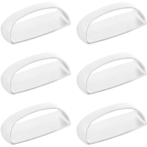 Lot De 6 Poignées De Porte Coulissantes Auto-Adhésives Avec Poignée De Porte Coulissante Adhésive Pour Fenêtres En Verre, Armoires, Bouton À Peler Et Coller Sans Perceuse 6 Pièces/Ensemble (Blanc)