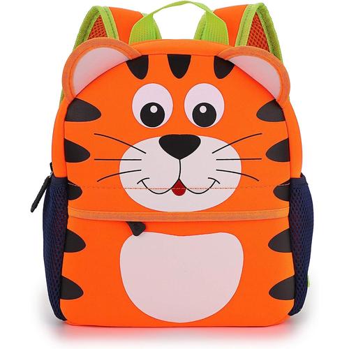 Little Kid Toddler Backpack Baby Boys Girls Kindergarten Pre School Bags Cute Neoprene Cartoon Backpacks for Children 0   3 Years (Tiger)