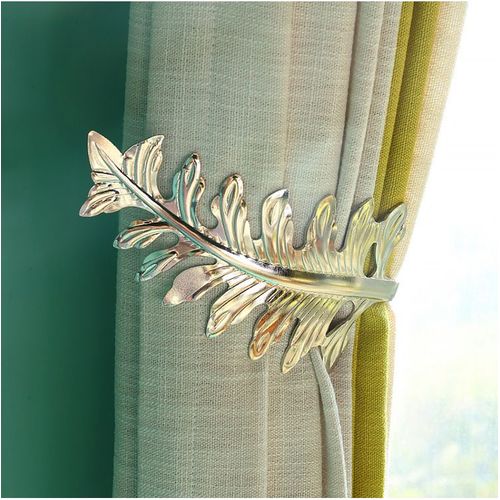 1 Paire De Retenue De Rideau, Grande Embrasse De Rideau De Conception De Feuille Vintage, Retenue De Rideau Décorative Rétro (Argent)