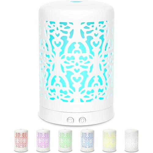 Humidificateur D'aromathérapie Pour Diffuseurs D'huiles Essentielles : Infuseur D'arôme En Céramique Blanche Pour Bureau À Domicile - Diffuseur D'air Pour Chambre - Petite Machine À Parfum À Ultrasons